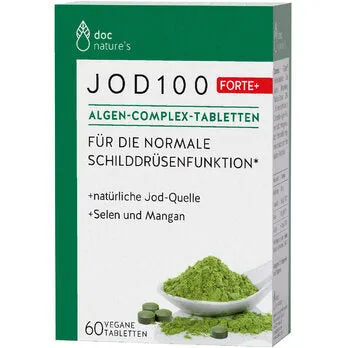 Doc nature´s - Jod 100 Forte+ Algen-Complex Tabletten, 60 Tabl.