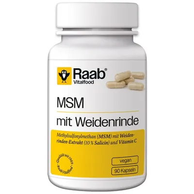 Raab Vitalfood - MSM mit Weidenrinde Kapseln, 90 Kaps.