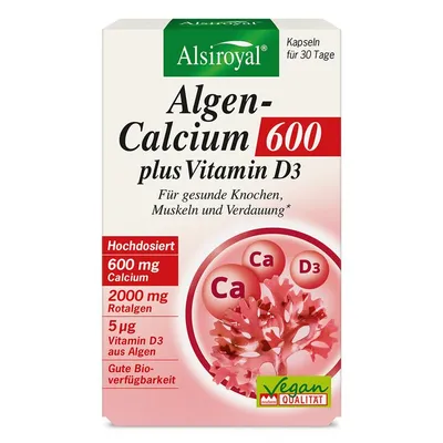 Alsiroyal - Algen-Calcium 600 plus Vitamin D3, 60 Kap.