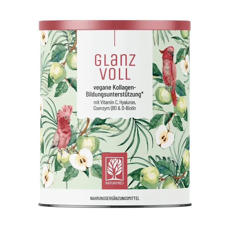 Glanzvoll: Vegane Kollagen-Bildungsunterstützung* mit Vitamin C, Hyaluron, Q10 & D-Biotin