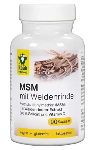 Raab Vitalfood - MSM mit Weidenrinde Kapseln, 90 Kaps.