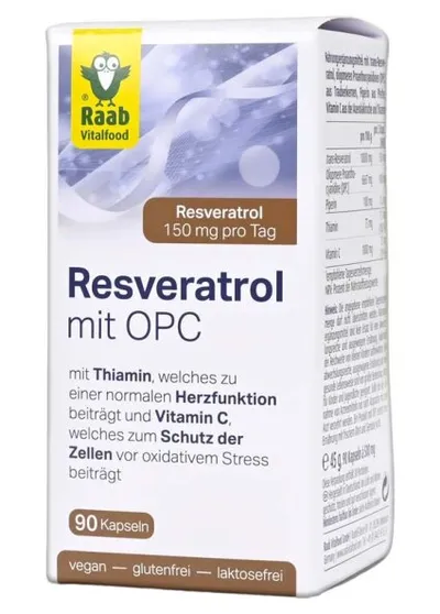 Raab Vitalfood - Resveratrol mit OPC Kapseln, 90 Kaps.