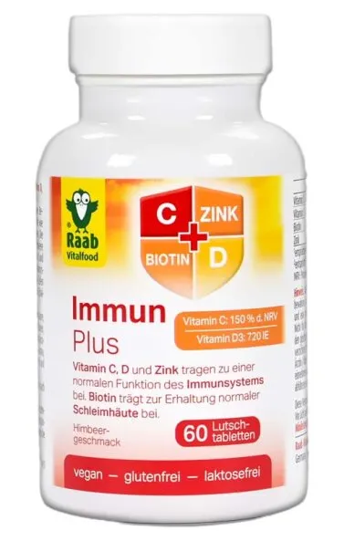 Raab Vitalfood - Immun Plus Lutschtabletten Himbeere 60 Stk.