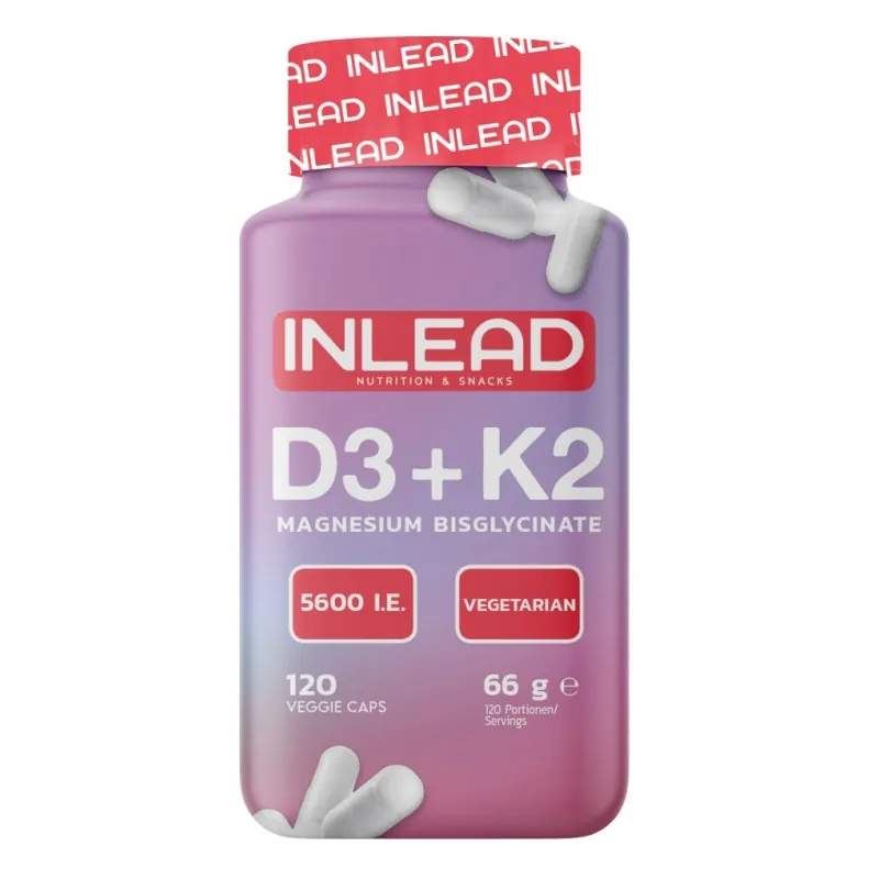 Inlead Nutrition - Vitamin D3 + K2 + Magnesium 120 Kapseln