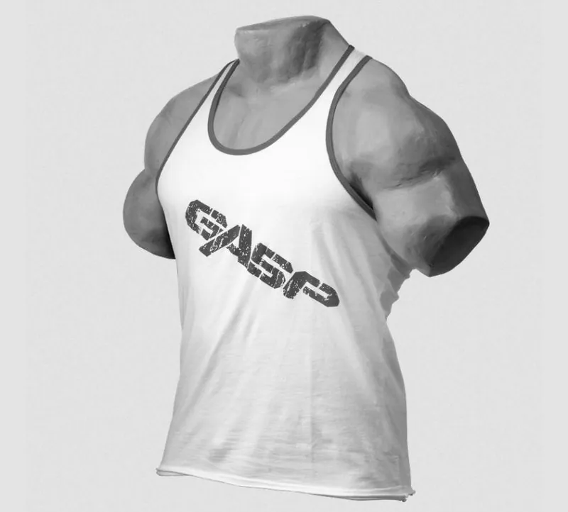 GASP - Vintage T-Back -Tank Top weiß