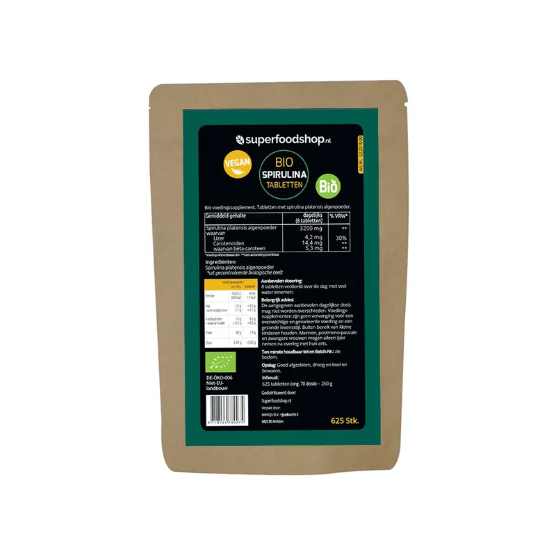 Bio Spirulina - 100% Bio & Rohes Algenpulver - Pulver - 250g