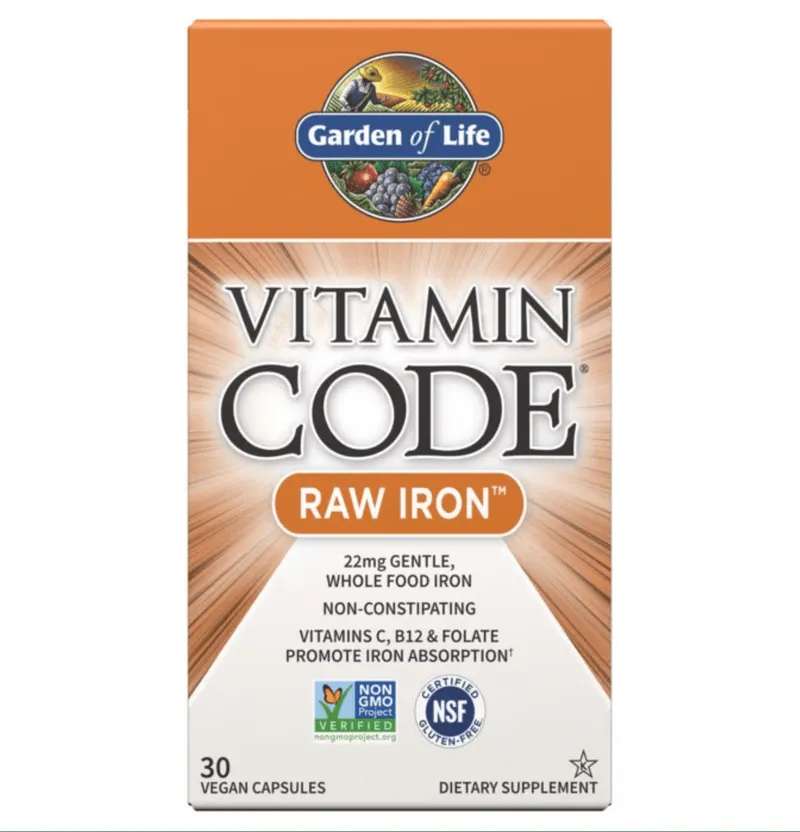 Vitamin Code RAW Eisen - pflanzlich & rein - (30 Kapseln)