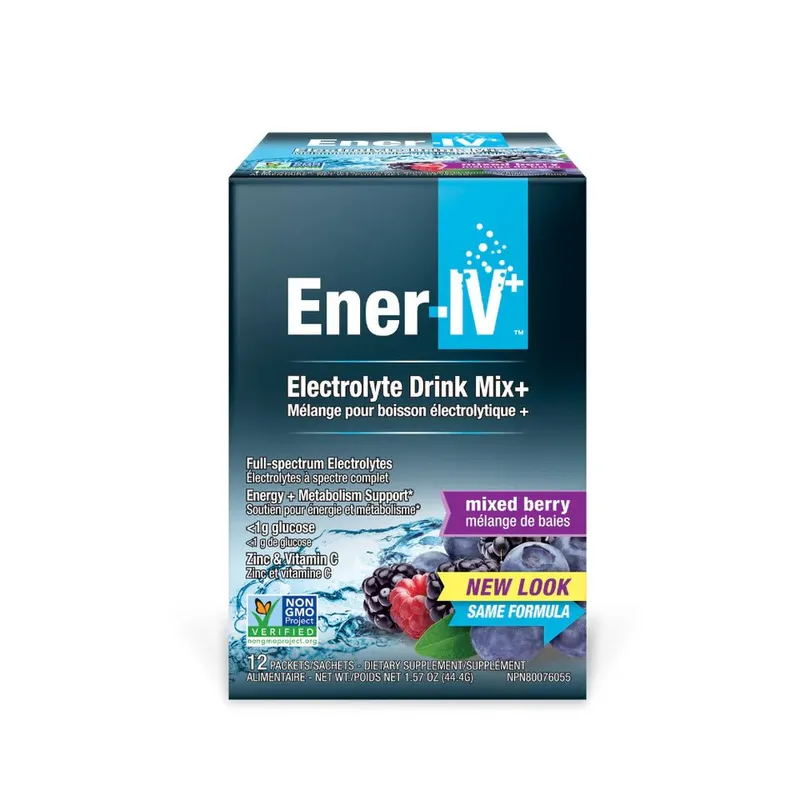 Ener-IV+ Elektrolytgetränk-Mix - Natürliches Elektrolytpulver - 45 Dosen