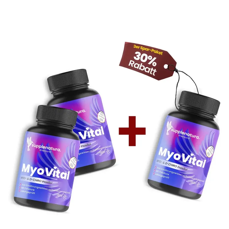 Supplenatura Rheinland MyoVital - Myo Inositol Kapseln - Mit D-Chiro-Inositol, Folsäure, B6 & Chrom