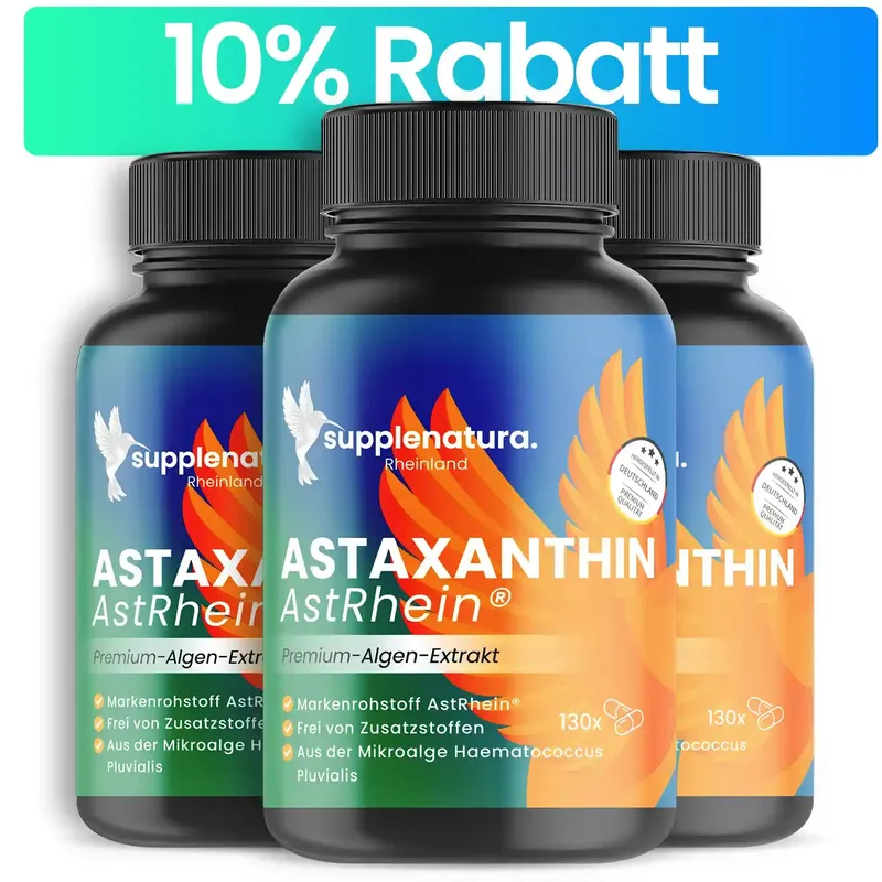 Supplenatura Rheinland Astaxanthin Kapseln 8mg - Markenrohstoff AstRhein® - 130 hochdosierte Kapsel