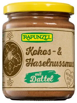 Kokos- & Haselnussmus mit Dattel bio (250g)