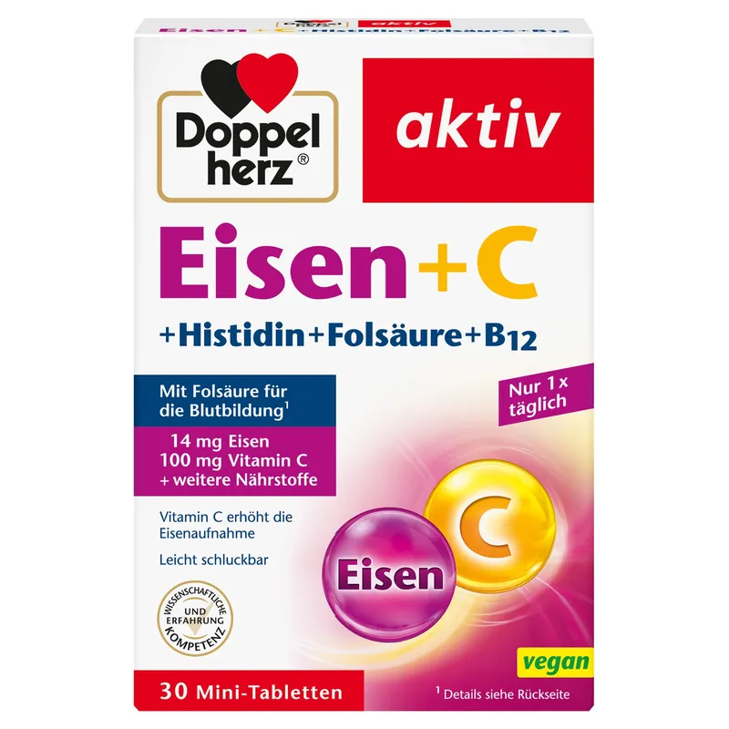 Eisen + C + Histidin + Folsäure (30 Tabletten)