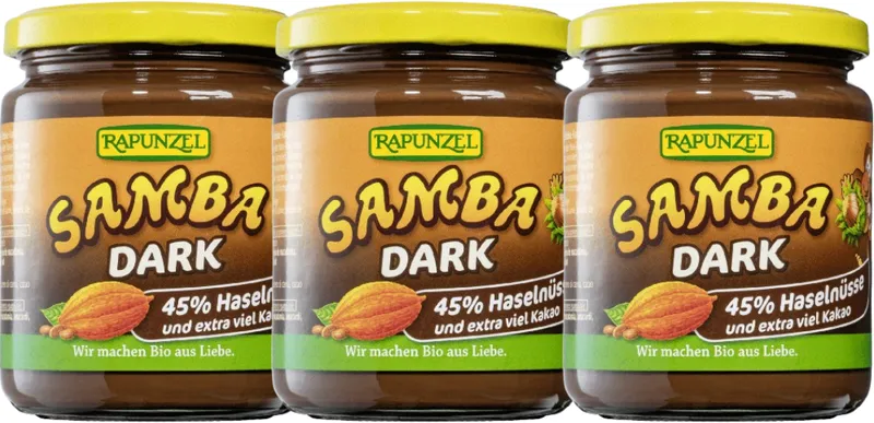 Samba Dark zartbitter Nuss-Nougat-Creme bio (3x250g)