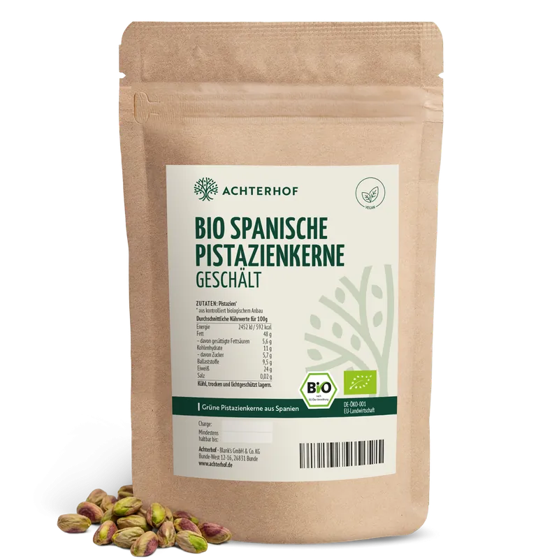 Bio spanische Pistazienkerne geschält (1000g)