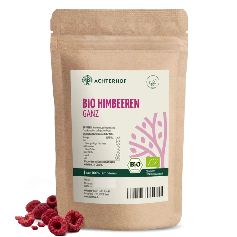 Bio Himbeeren gefriergetrocknet (100g)