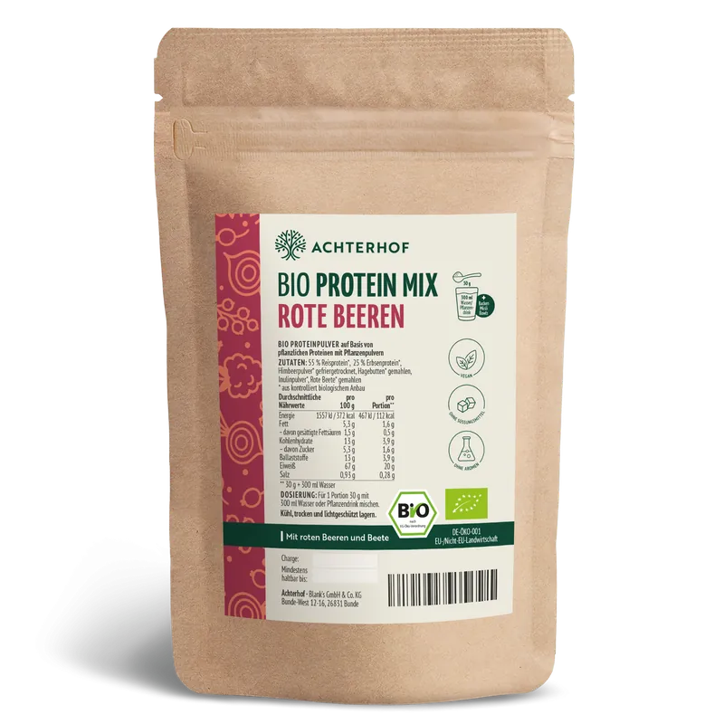 VOM ACHTERHOF Bio Protein Mix rote Beeren (250g) – 250g