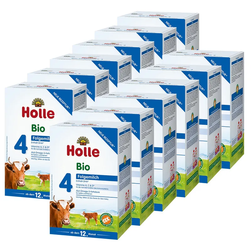 12 x Holle Bio Folgemilch 4 ab dem 12. Monat (12x600g)