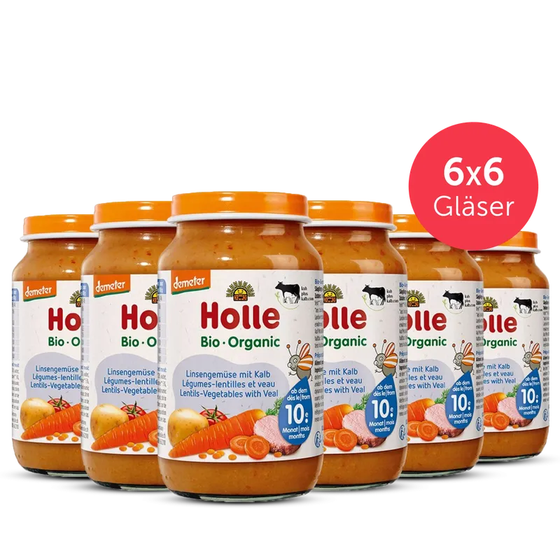 6er Pack Linsengemüse mit Kalb - 6x220g - Demeter ab dem 10. Monat