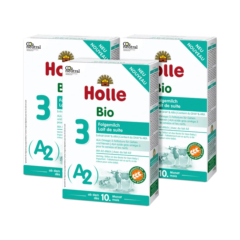 3er Pack A2 Bio-Folgemilch 3 ab dem 10. Monat (400g)