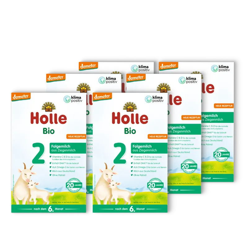 6er Pack Demeter Folgemilch 2 auf Ziegenmilchbasis nach dem 6. Monat (400g)