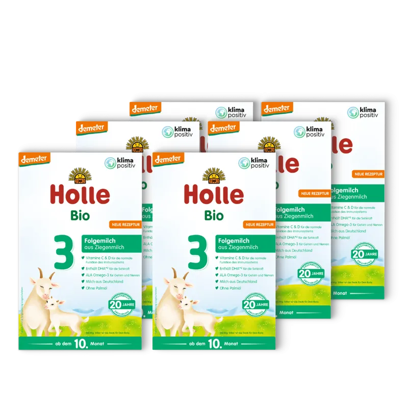 6er Pack Demeter Folgemilch 3 auf Ziegenmilchbasis ab dem 10. Monat (400g)