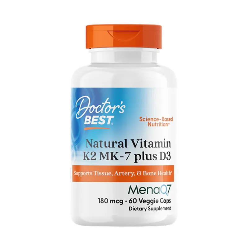 Natural Vitamin K2 MK-7 with MenaQ7 Plus D3, 180 mcg