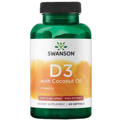 Vitamin D3 with Coconut Oil, 2000iu (50mg)