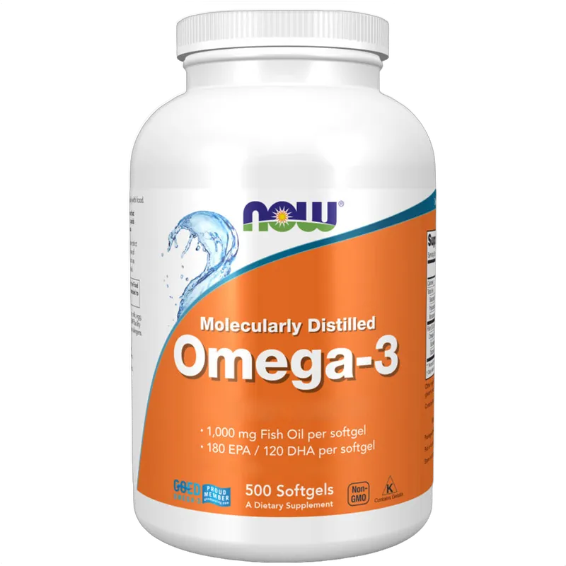 Omega-3 Fish Oil, Molecularly Distilled Softgels