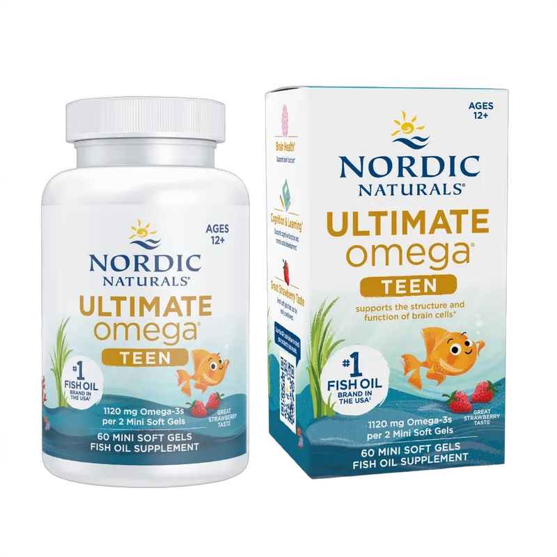 Ultimate Omega 2X Teen, 1120mg Omega-3, Strawberry