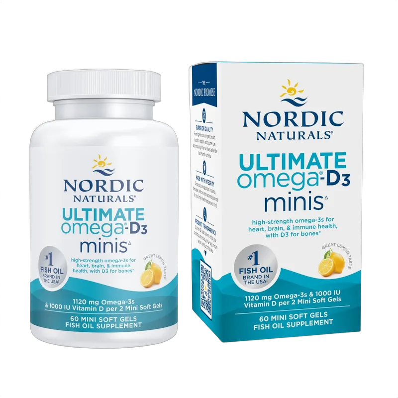 Ultimate Omega-D3, 1120mg Omega-3 plus D3, Lemon