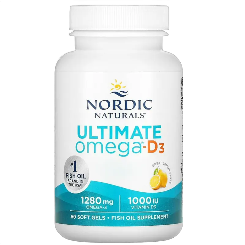 Ultimate Omega-D3, 1280mg Omega-3 plus 1000IU D3, Lemon