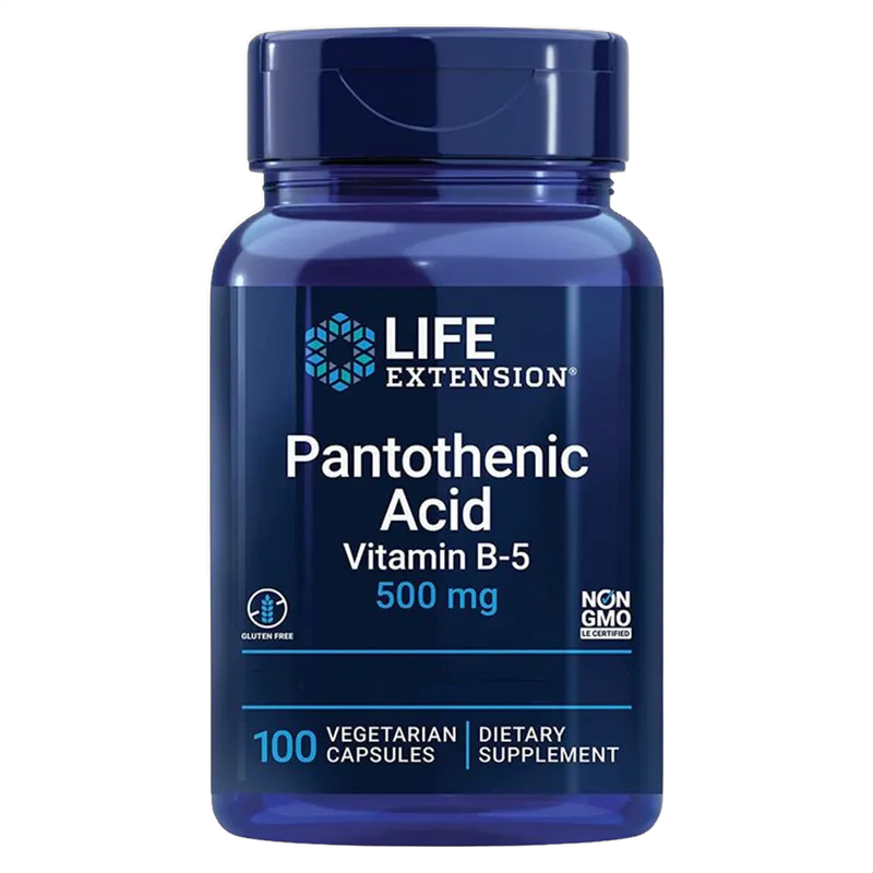 Pantothenic Acid (Vitamin B5), 500mg