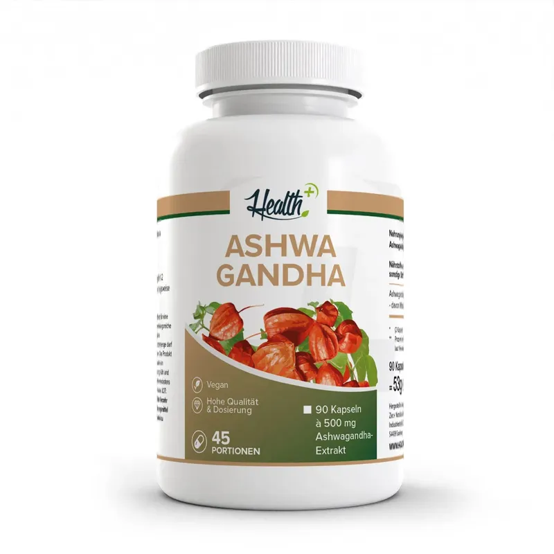 HEALTH+ ASHWAGANDHA mit KSM-66, 90 Kapseln