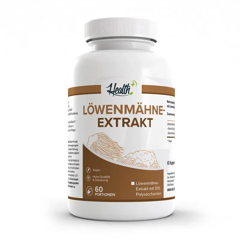HEALTH+ by ZEC+ Nutrition® HEALTH+ LÖWENMÄHNE EXTRAKT, 60 Kapseln