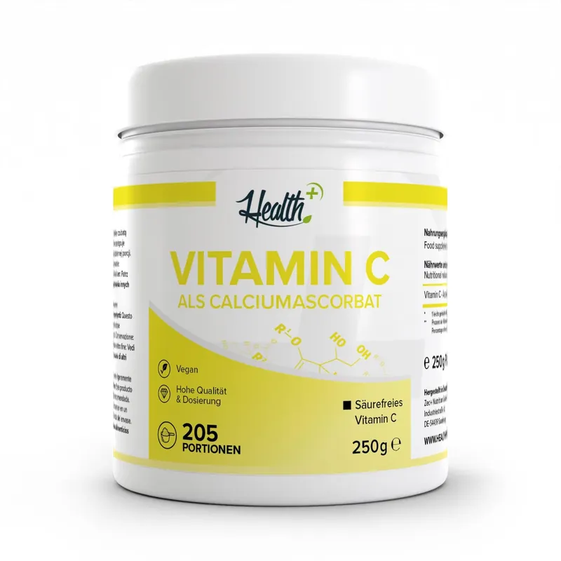 HEALTH+ by ZEC+ Nutrition® HEALTH+ VITAMIN C PULVER (Calciumascorbat), 250g – 250g