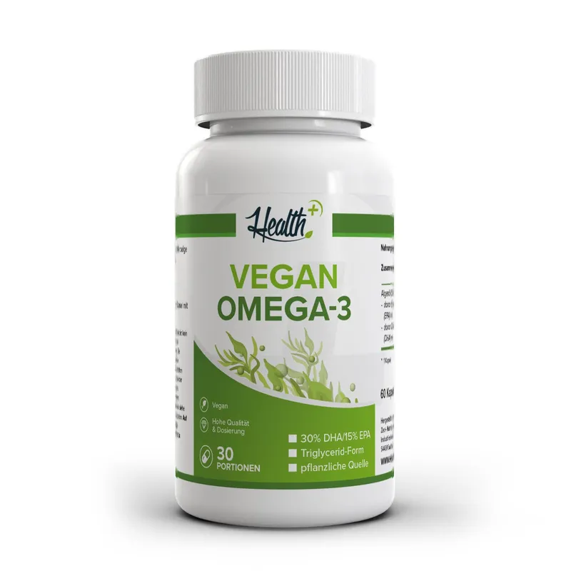 HEALTH+ by ZEC+ Nutrition® HEALTH+ Algen-Öl Kapseln | Vegan Omega 3, 60 Kapseln