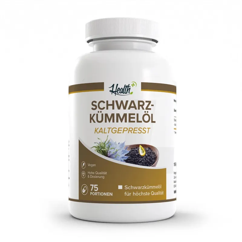 HEALTH+ by ZEC+ Nutrition® HEALTH+ SCHWARZKÜMMELÖL, 150 KAPSELN