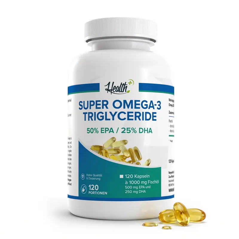 HEALTH+ SUPER OMEGA 3 TRIGLYCERIDE FISCHÖL, 120 Kapseln
